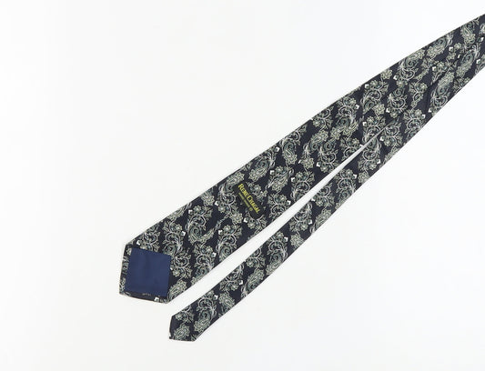 René Chagal Men's Black Silk Paisley Handmade Tie