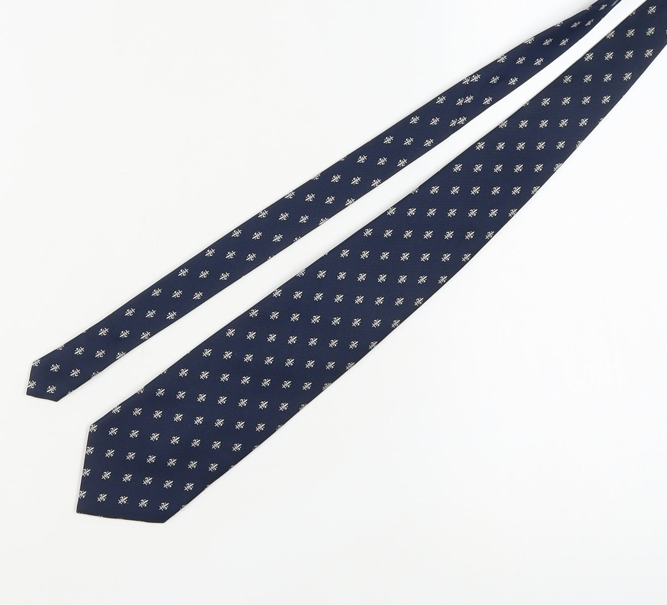 Puraseta Men's Blue Silk Tie with Geometric Pattern