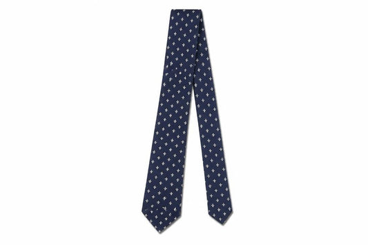 Puraseta Men's Blue Silk Tie with Geometric Pattern