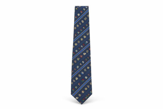 Front view of Fashion & Corporate Ties London Blue Silk Sports Tie