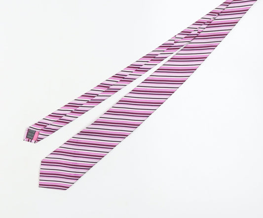 Marks and Spencer Men's Purple Striped Silk Tie