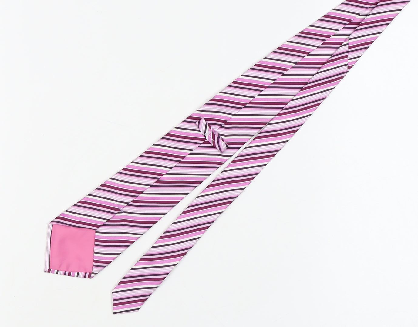 Marks and Spencer Men's Purple Striped Silk Tie