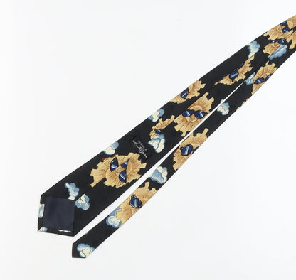 A. Rogers Men's Black Silk Novelty Tie Sun Clouds