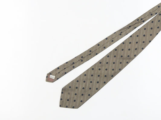 Valentino Men's Beige Polka Dot Silk Designer Tie
