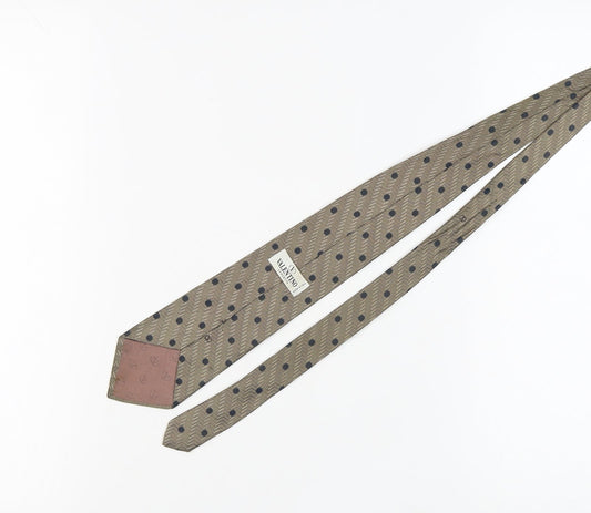 Valentino Men's Beige Polka Dot Silk Designer Tie