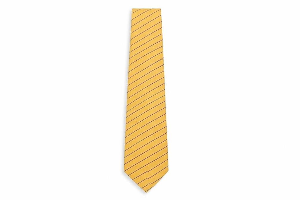 Mens Tie Rack Yellow Striped 100%  Tie