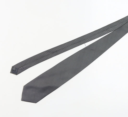 Thomas Nash Men's Black Striped Silk Tie One Size