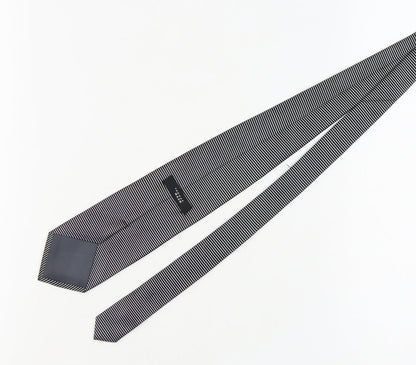 Thomas Nash Men's Black Striped Silk Tie One Size