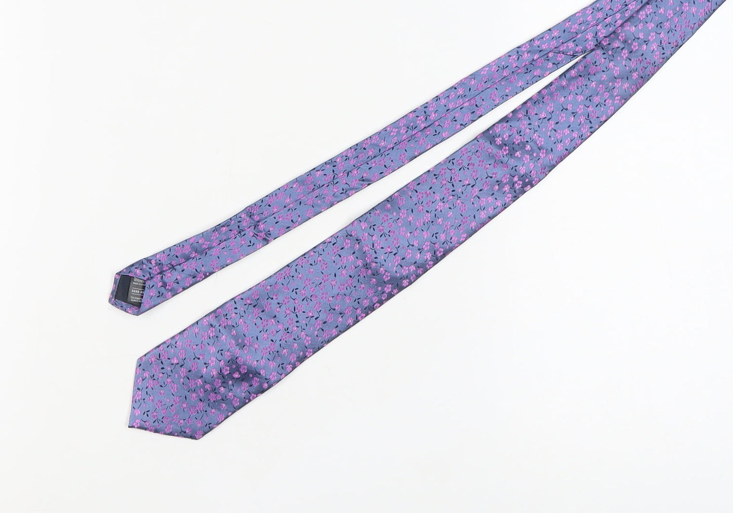 Marks and Spencer Men's Purple Floral Silk Tie One Size