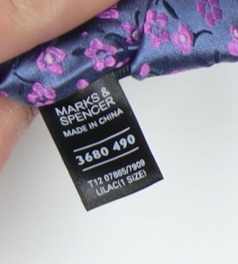 Marks and Spencer Men's Purple Floral Silk Tie One Size
