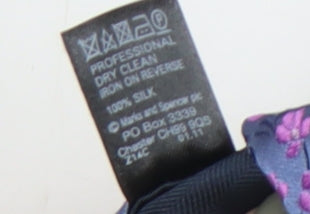 Marks and Spencer Men's Purple Floral Silk Tie One Size