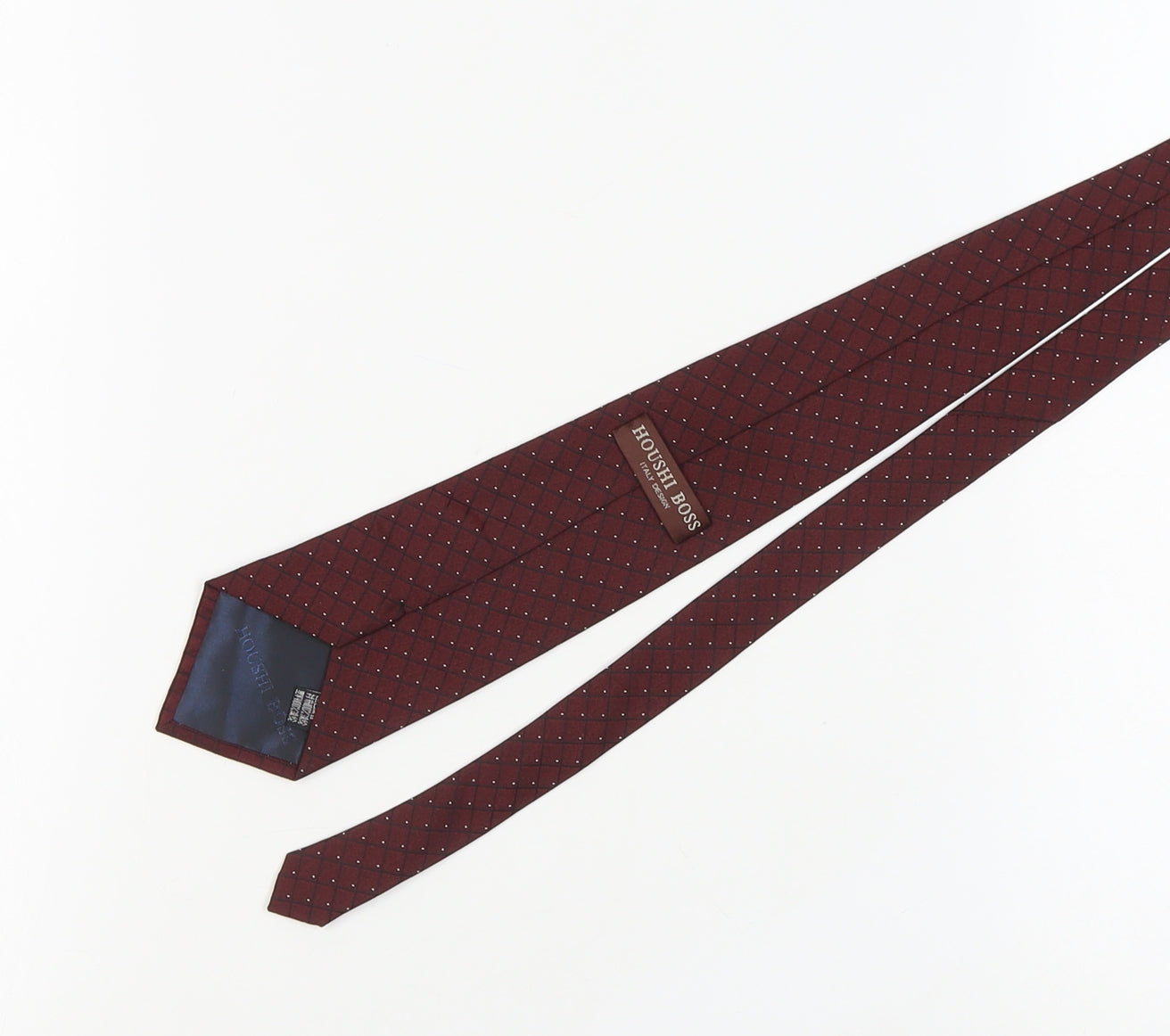 Houshi Boss Men's Red Silk Plaid Check Tie