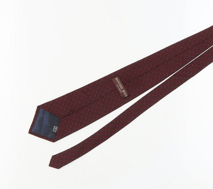Houshi Boss Men's Red Silk Plaid Check Tie