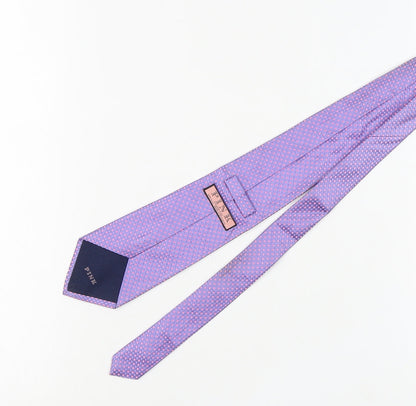 Pink Men's Purple Silk Geometric Tie
