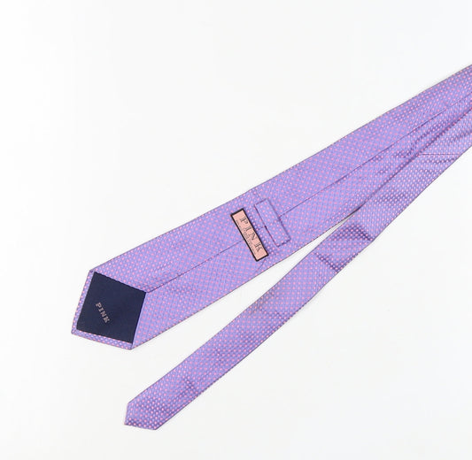 Pink Men's Purple Silk Geometric Tie