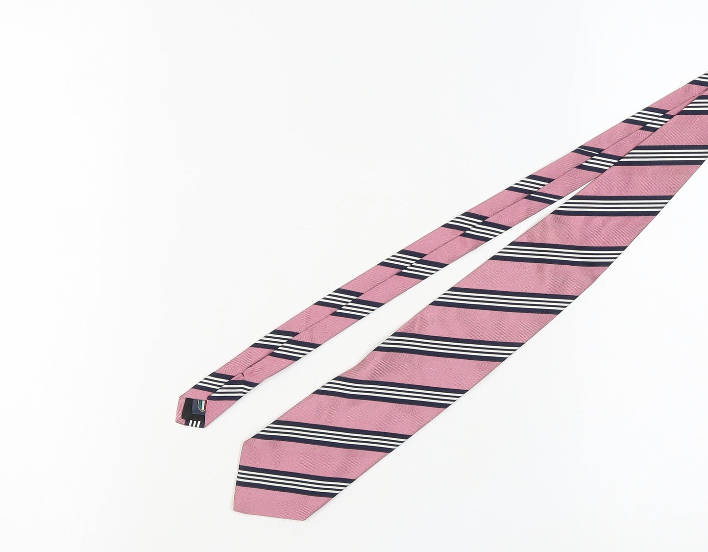 Profuomo Men's Pink Striped Silk Tie