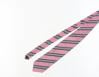 Profuomo Men's Pink Striped Silk Tie