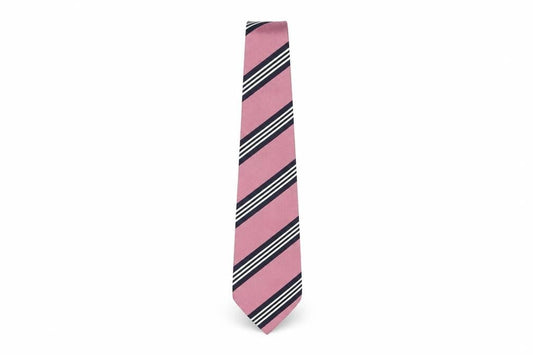 Mens Profuomo Pink Striped 100% Silk  Tie
