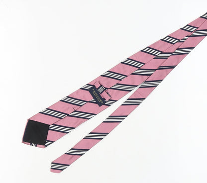 Profuomo Men's Pink Striped Silk Tie
