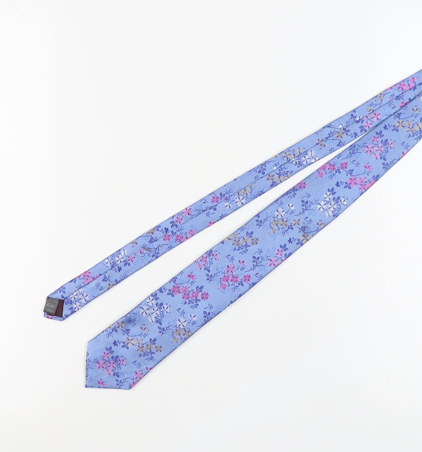 Marks and Spencer Men's Blue Floral Silk Tie One Size