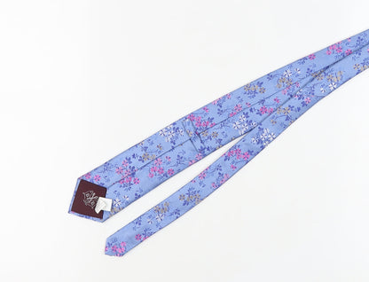 Marks and Spencer Men's Blue Floral Silk Tie One Size