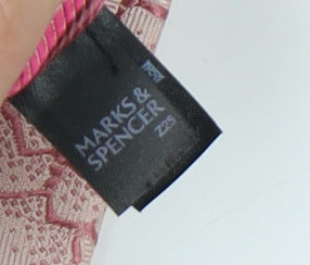 Marks and Spencer Men's Pink Silk Floral Striped Tie