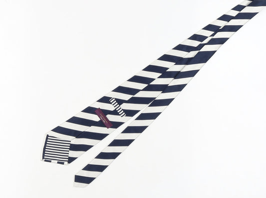 Marks and Spencer Men's Blue Striped Silk Tie, New