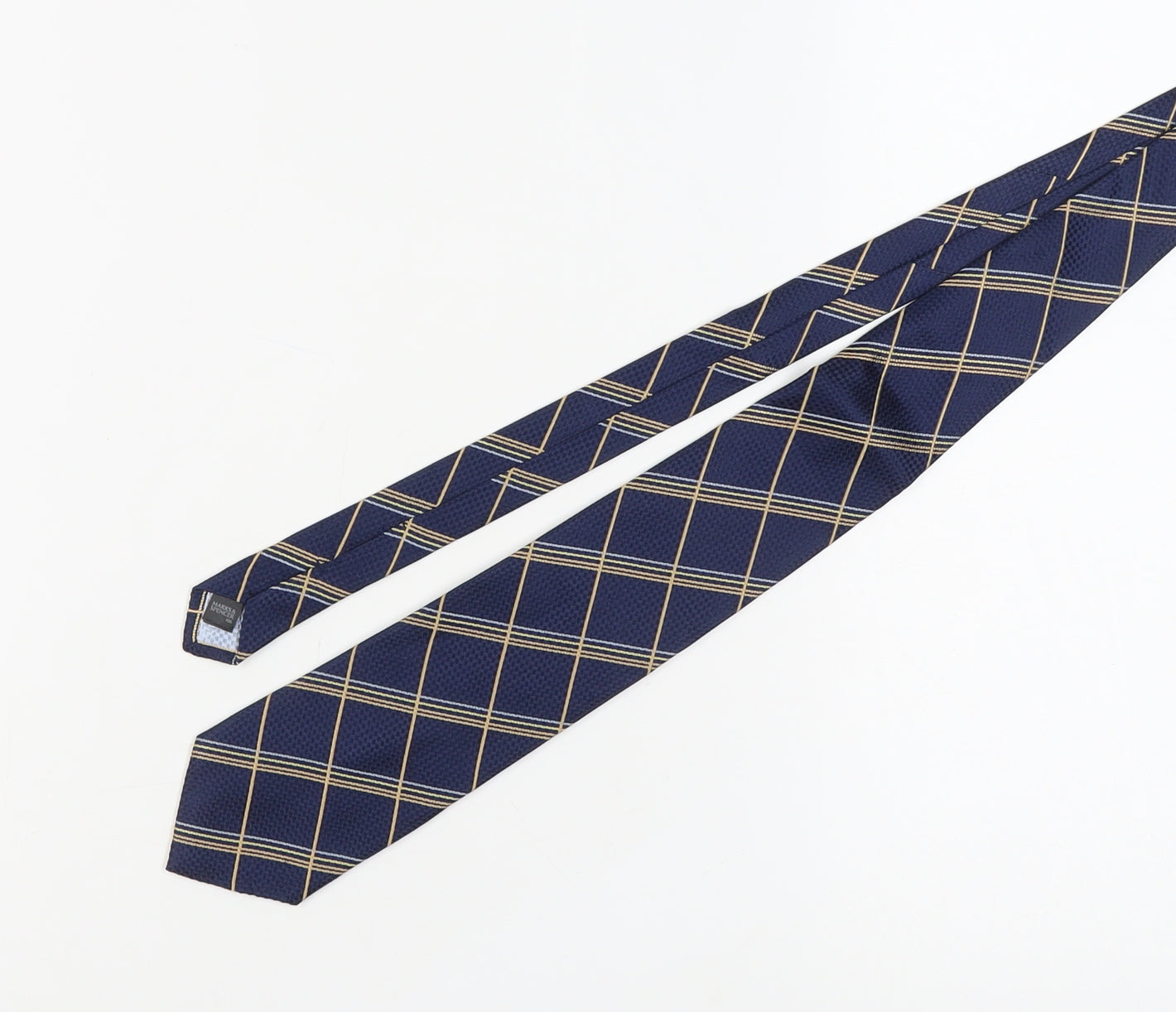 Marks and Spencer Men's Blue Plaid Silk Tie