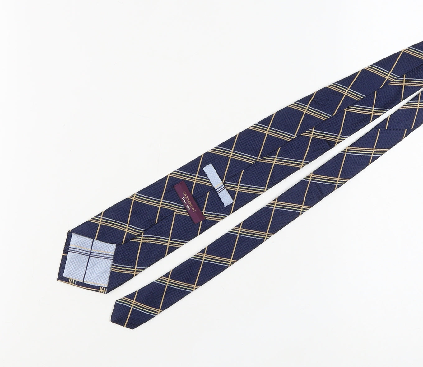 Marks and Spencer Men's Blue Plaid Silk Tie