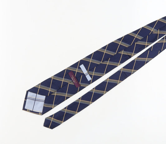 Marks and Spencer Men's Blue Plaid Silk Tie
