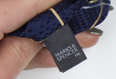 Marks and Spencer Men's Blue Plaid Silk Tie