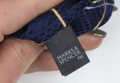 Marks and Spencer Men's Blue Plaid Silk Tie