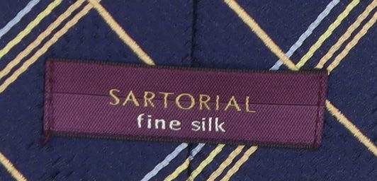 Marks and Spencer Men's Blue Plaid Silk Tie