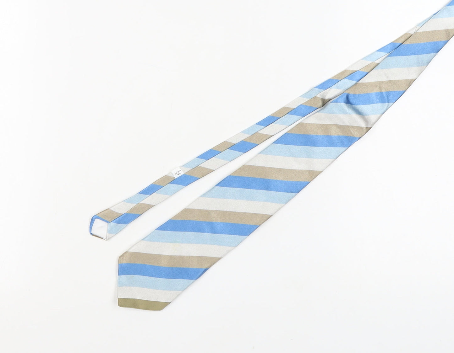 Phillip Alexandre Men's Blue Beige Striped Silk Tie