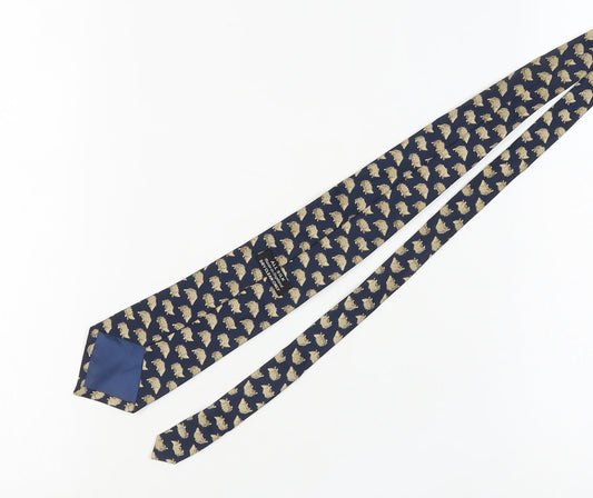 Men's Blue Silk Animal Print Tie - One Size Style