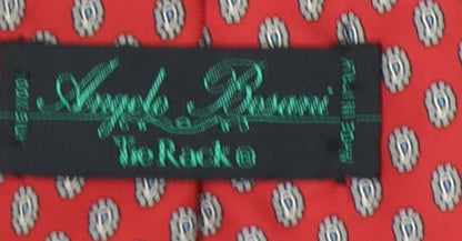 Angelo Rossi Men's Red Silk Paisley Tie