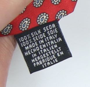 Angelo Rossi Men's Red Silk Paisley Tie