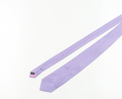 Mens Dehavilland Purple Geometric 100% Silk  Tie