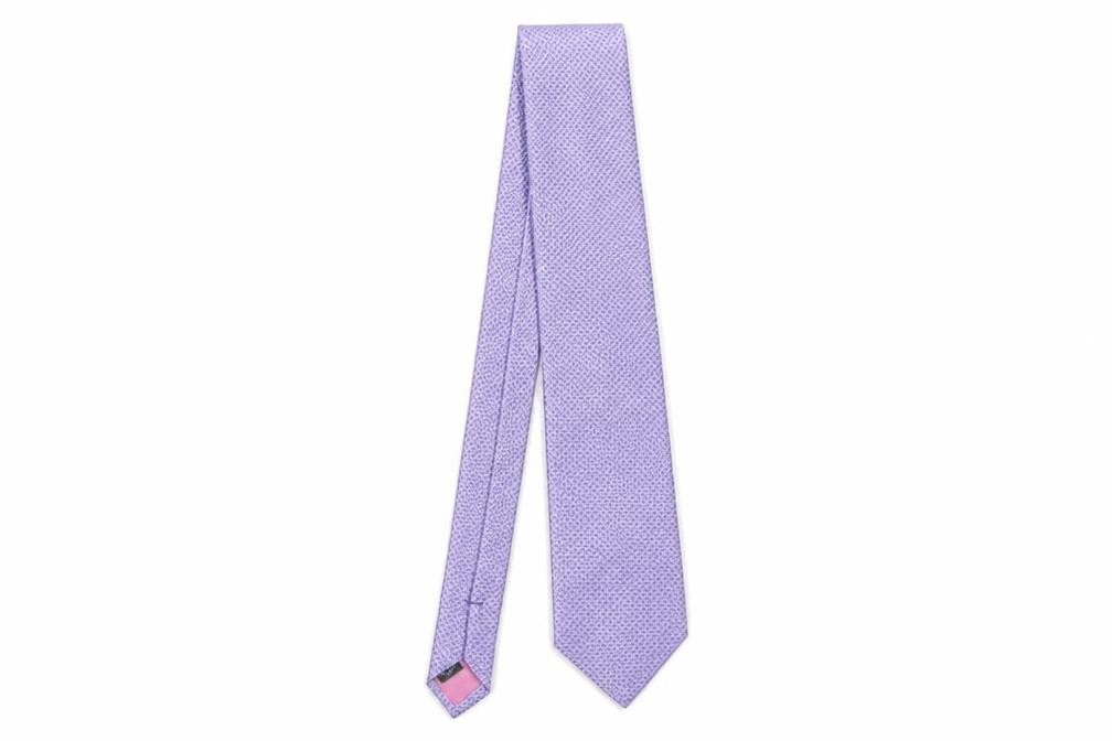 Mens Dehavilland Purple Geometric 100% Silk  Tie