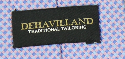 Mens Dehavilland Purple Geometric 100% Silk  Tie