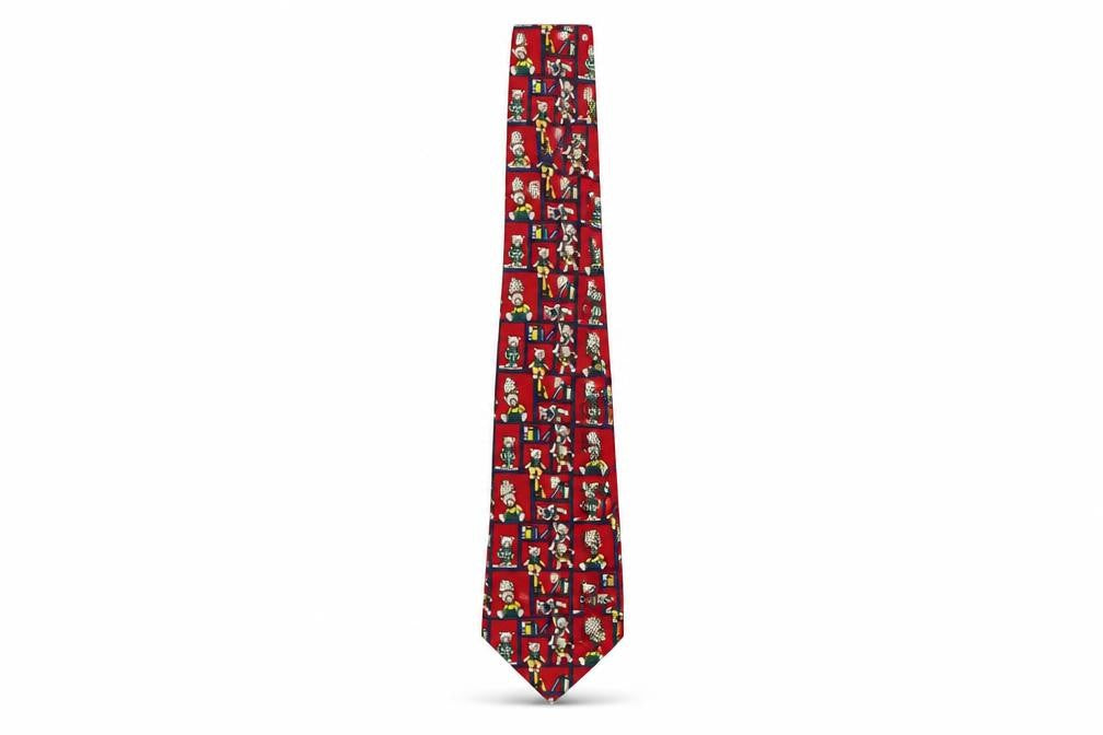 Mens Canda Red  100% Polyester  Tie
