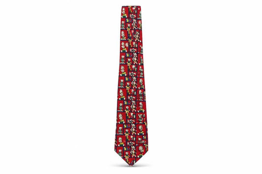 Front view of Canda Men's Red Bear Polyester Necktie