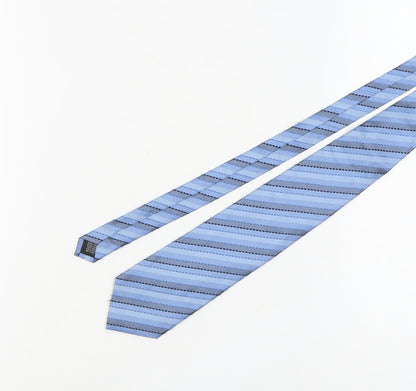 Van Gils Men's Blue Silk Striped Designer Tie