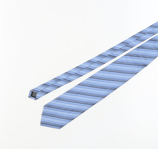 Van Gils Men's Blue Silk Striped Designer Tie