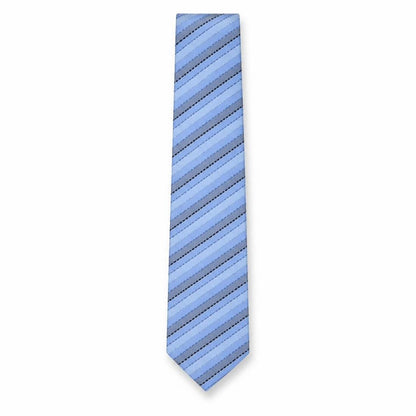 Mens Van Gils Blue Striped 100% Silk Designer Tie