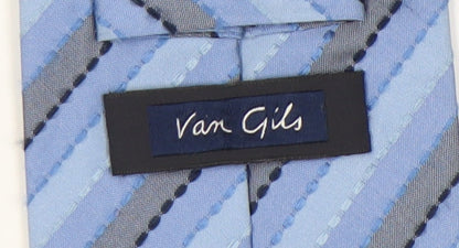 Van Gils Men's Blue Silk Striped Designer Tie