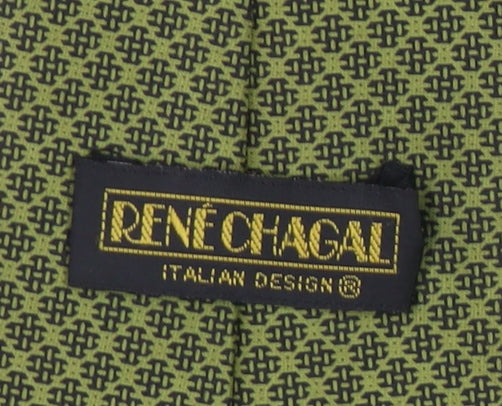 René Chagal Men's Green Slim Tie, Polyester, One Size