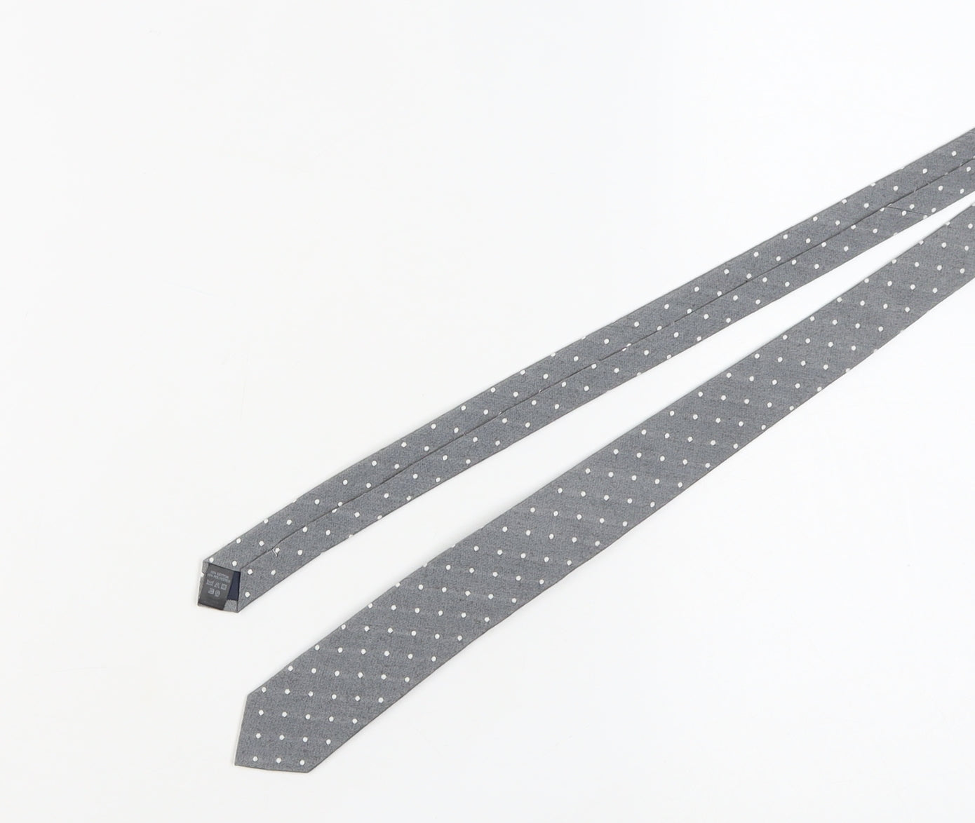 River Island Grey Polka Dot Cotton Blend Tie