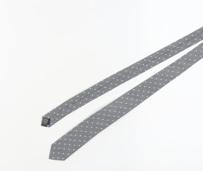 River Island Grey Polka Dot Cotton Blend Tie