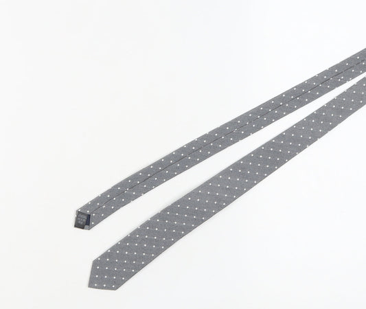 River Island Grey Polka Dot Cotton Blend Tie